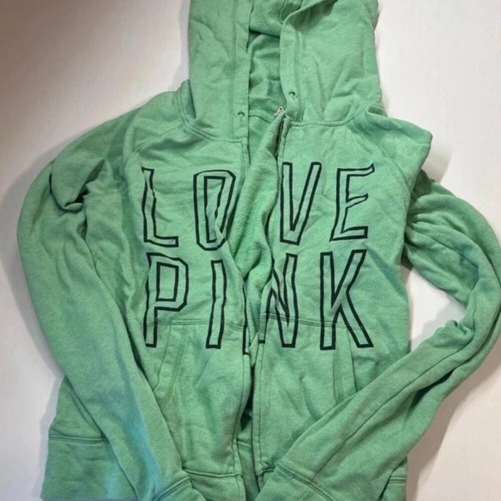 Victoria Secret PINK Women's Green Hoodie M